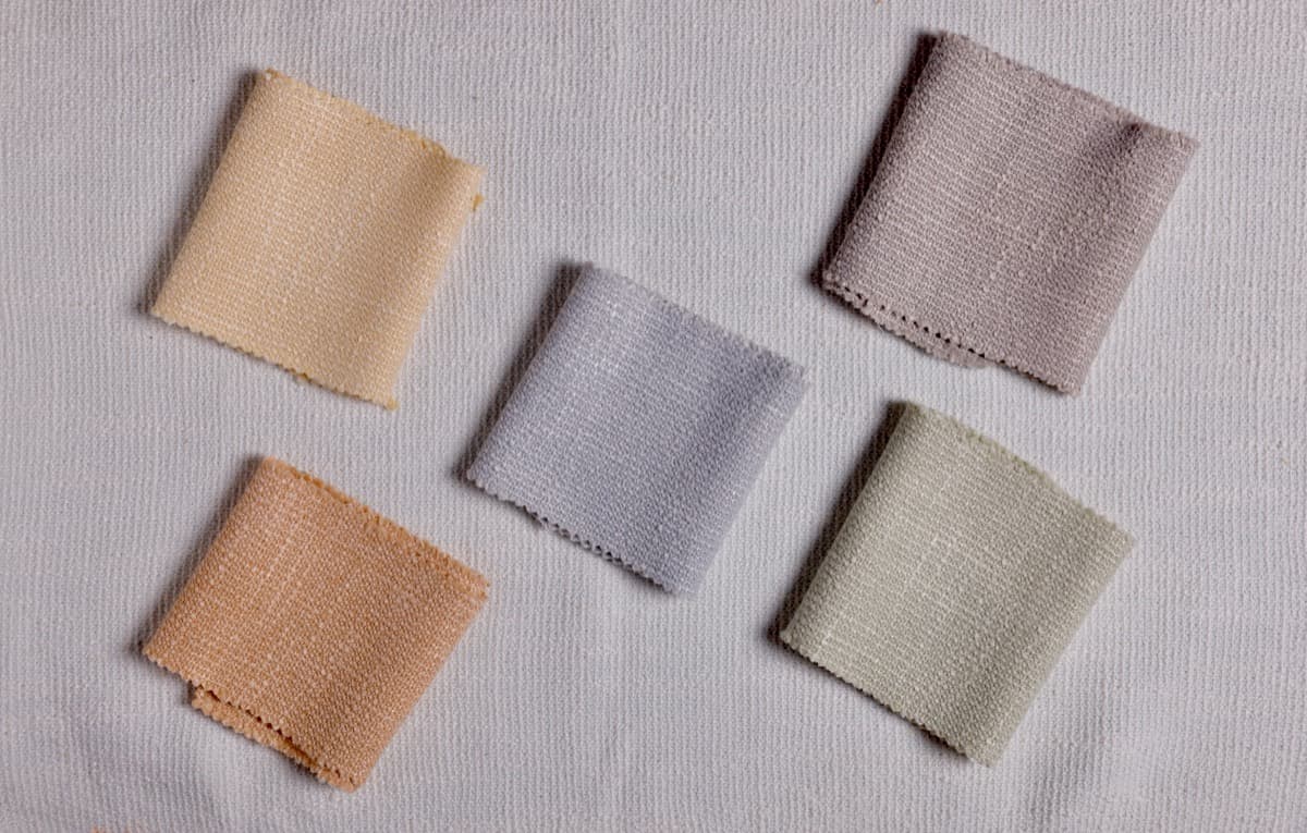 Diagonal arranged fabric swatches